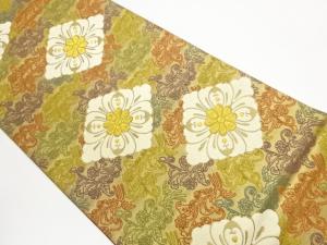 花菱唐草模様織出し袋帯